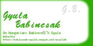 gyula babincsak business card